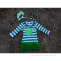 baby girls shamrock dress st patrick girls cotton dress with matching chunky necklace and bow set